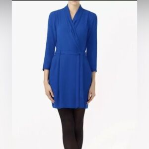 Wilfred Aritzia collared mini wrap classic dress ‘franca’ in royal blue- Size 6